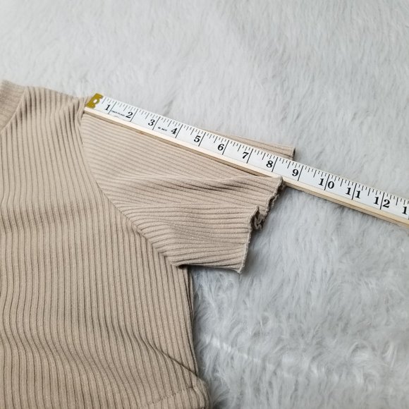 Princess Polly Beige Ribbed Aiken Playsuit Romper - Picture 10 of 15